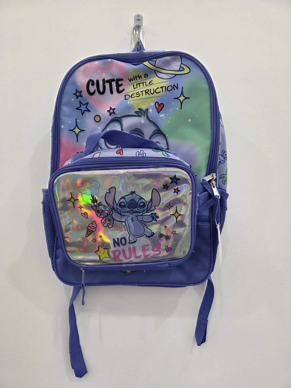 Kids Backpack And Lunchbox with Stitch Design
